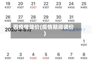 因疫情降价(疫情期间调价)