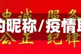 疫情的昵称/疫情取名