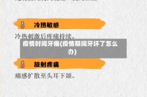 疫情时间牙痛(疫情期间牙坏了怎么办)