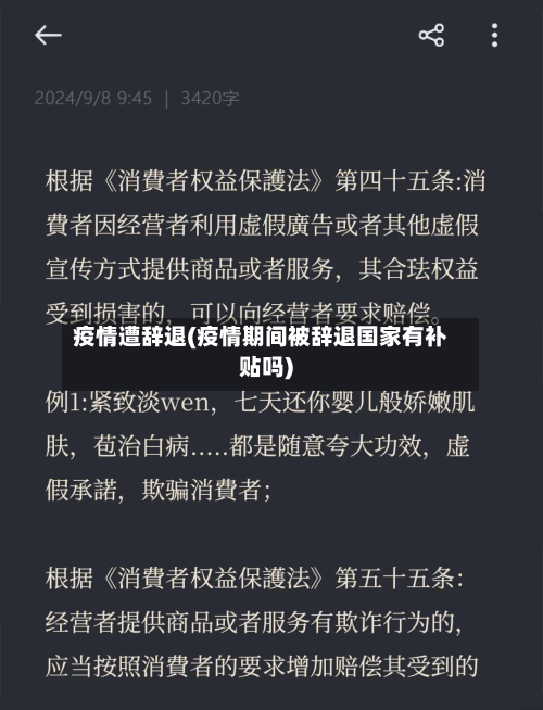 疫情遭辞退(疫情期间被辞退国家有补贴吗)-第1张图片